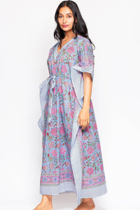 Thumbnail for Anjali Caftan: Light Blue Floral
