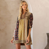 Thumbnail for Chic Bohemian Stone-Washed Babydoll Dress | Young Threads