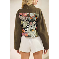 Thumbnail for Sequins Contrast Jacket: Olive