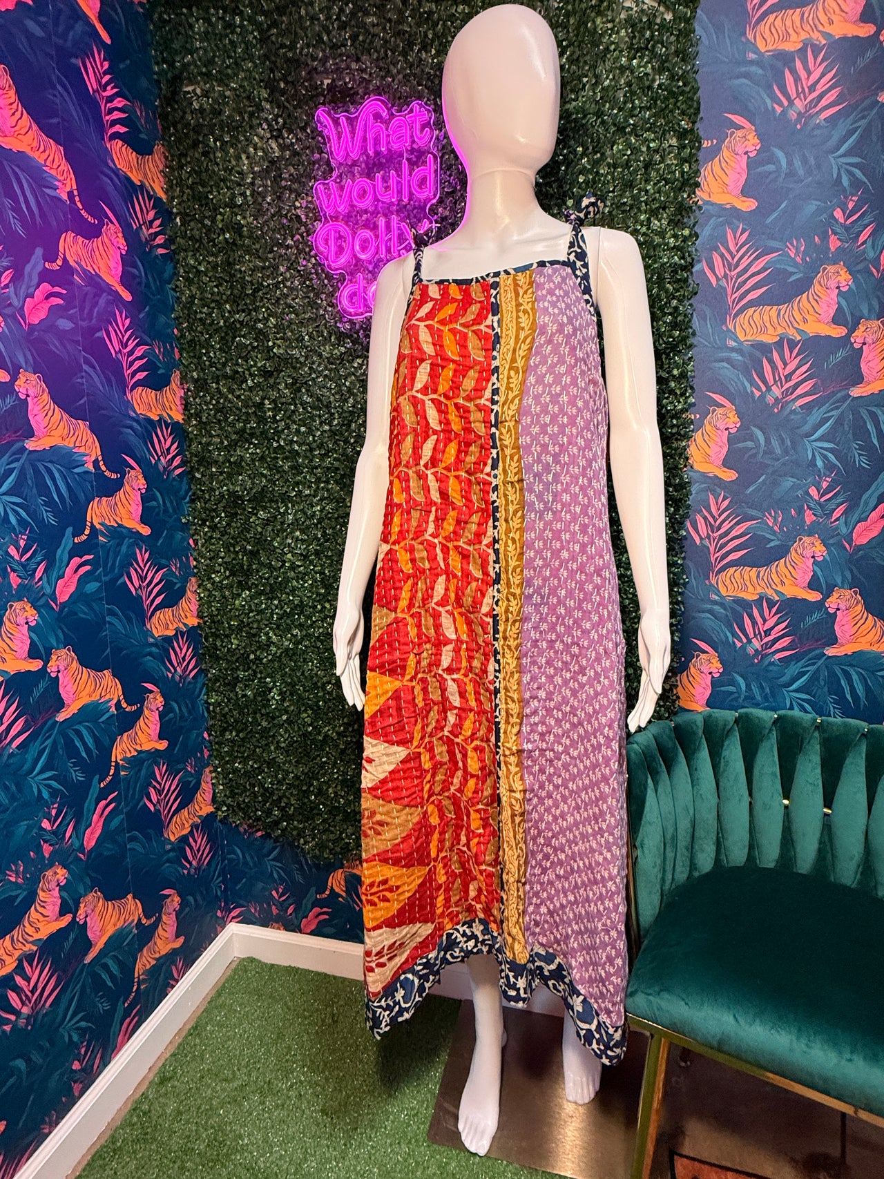 Reversible Kantha Cotton Sundress: Pattern 5