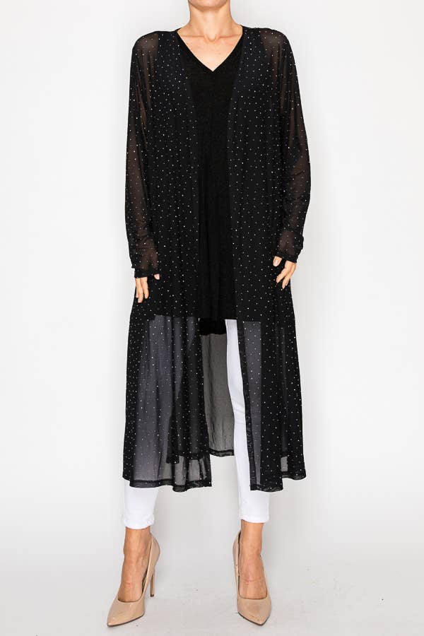 Black Sparkly Mesh Duster