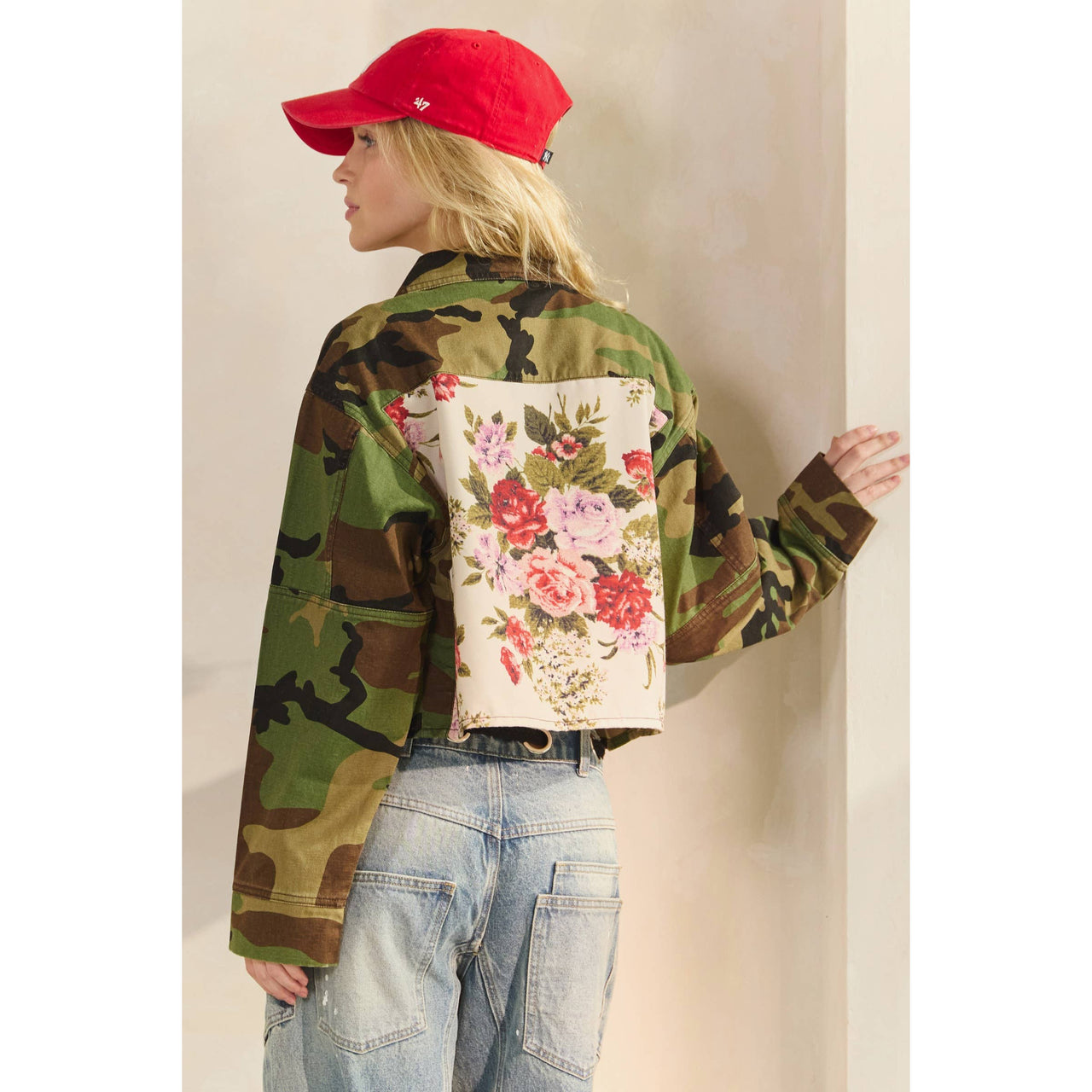 Camo Sequins Contrast Jacket: Camo Sequin