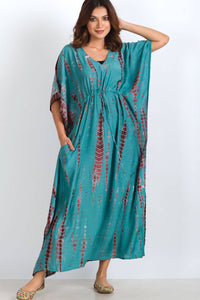 Thumbnail for Shibori Caftans: Turquoise & Coffee