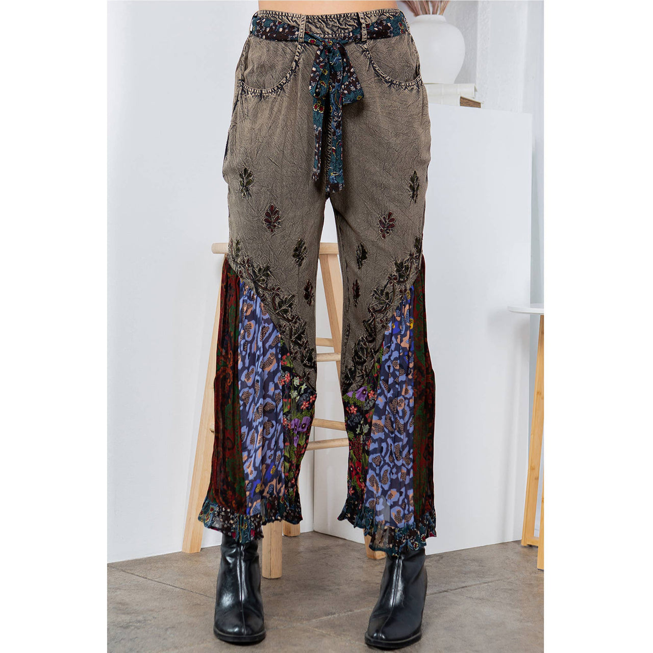 Boho Overdyed Rayon Bellbottom Pants | Young Threads