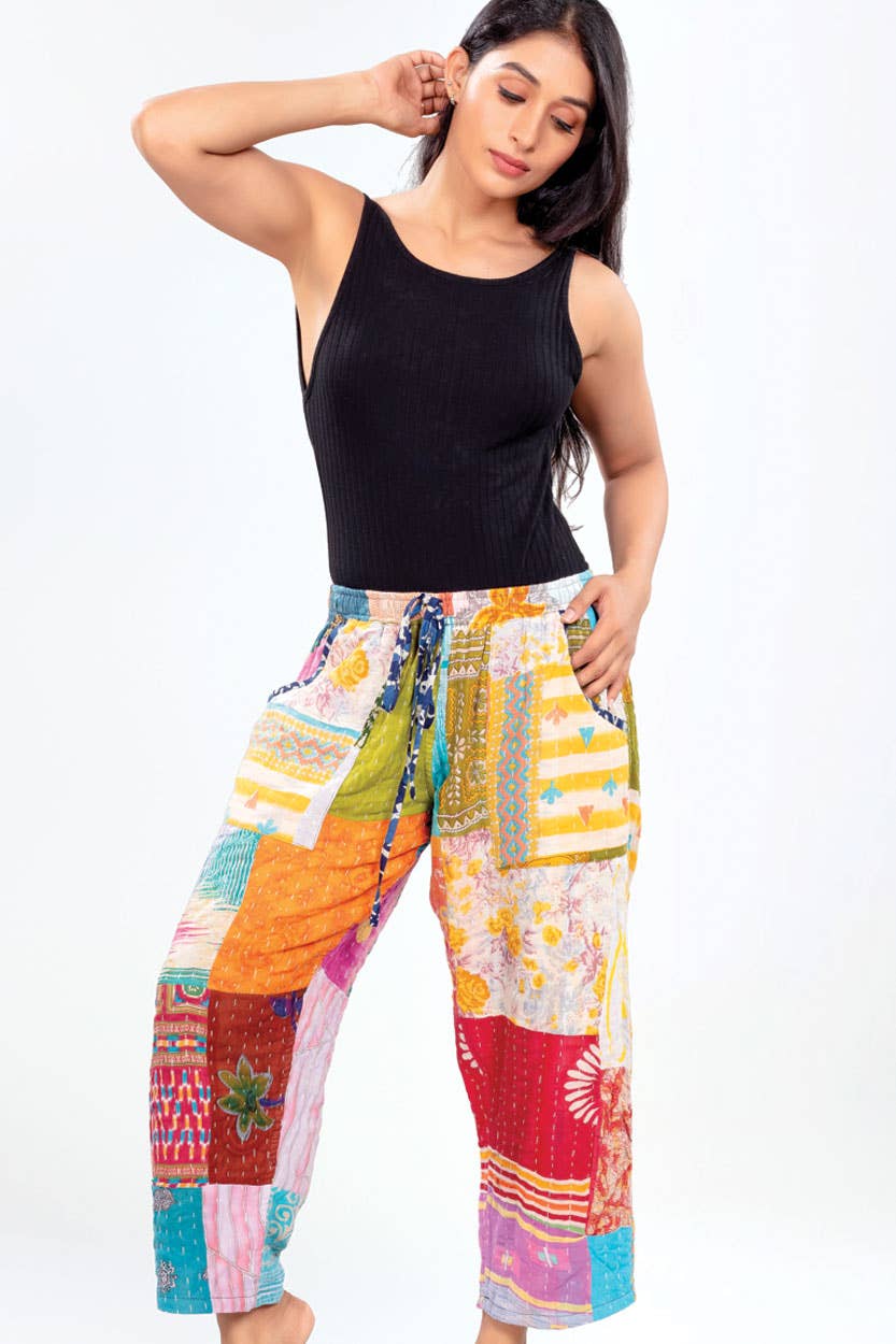 Reversible Kantha Pants: L/XL