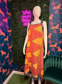 Thumbnail for Reversible Kantha Cotton Sundress: Pattern 3