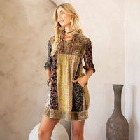 Thumbnail for Chic Bohemian Stone-Washed Babydoll Dress | Young Threads