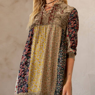 Chic Bohemian Stone-Washed Babydoll Dress | Young Threads