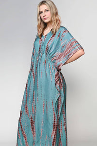 Thumbnail for Shibori Caftans: Turquoise & Coffee