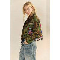 Thumbnail for Camo Sequins Contrast Jacket: Camo Sequin