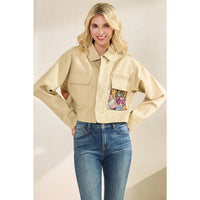 Thumbnail for Sequins Contrast Jacket: Olive