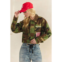 Thumbnail for Camo Sequins Contrast Jacket: Camo Sequin