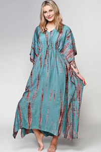 Thumbnail for Shibori Caftans: Turquoise & Coffee