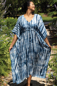 Thumbnail for Shibori Caftans: Indigo & White