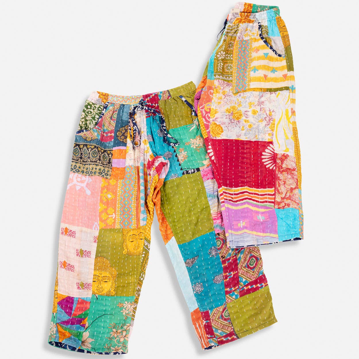 Reversible Kantha Pants: L/XL