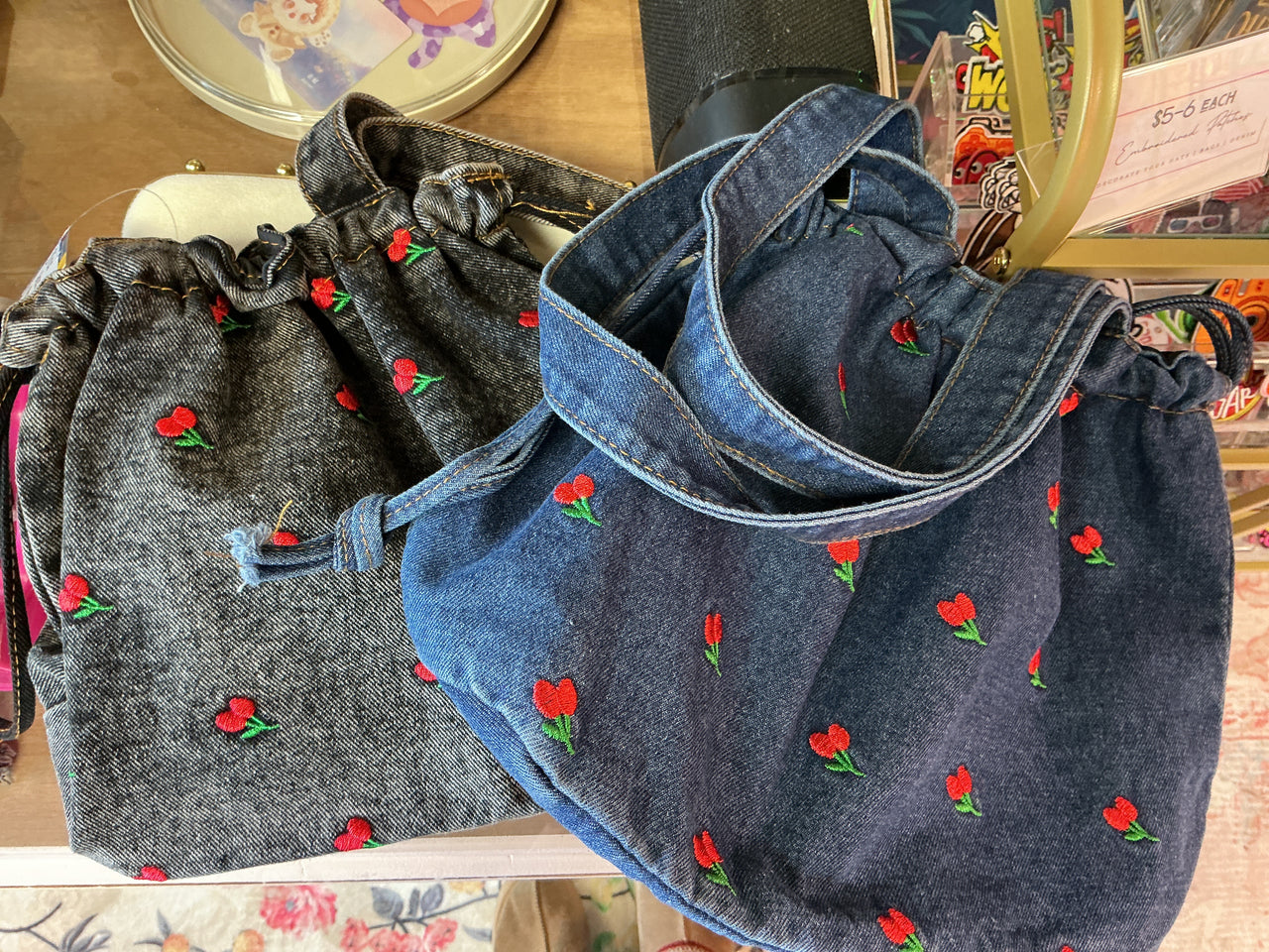 Cherry Denim Bag