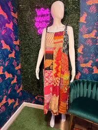 Thumbnail for Reversible Kantha Cotton Sundress: Pattern 5