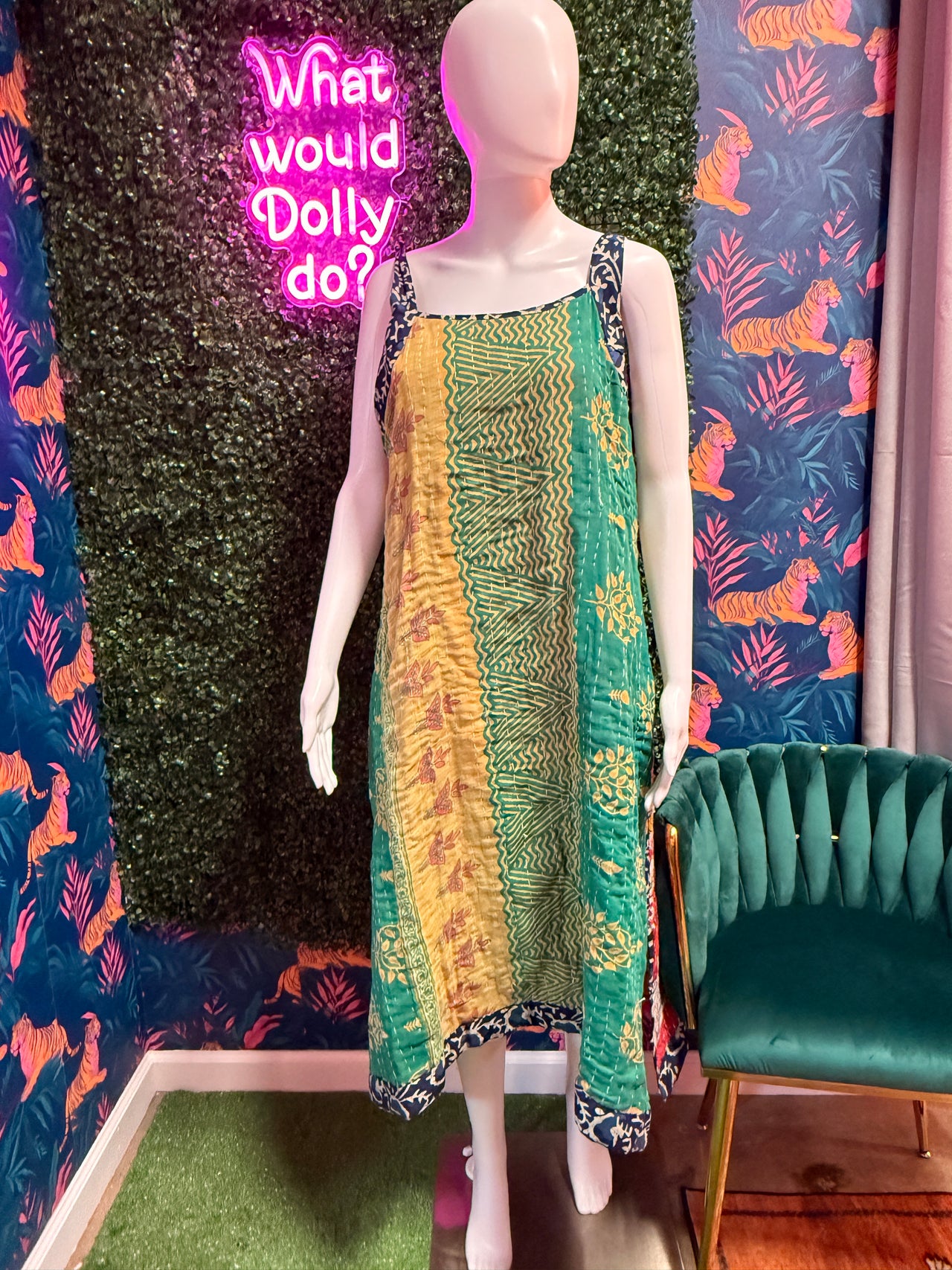 Reversible Kantha Cotton Sundress: Pattern 6