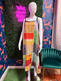 Thumbnail for Reversible Kantha Cotton Sundress: Pattern 6
