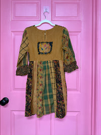 Thumbnail for Rustic Bohemian: Fit and Flare Patchwork Mini Dress | Young Threads