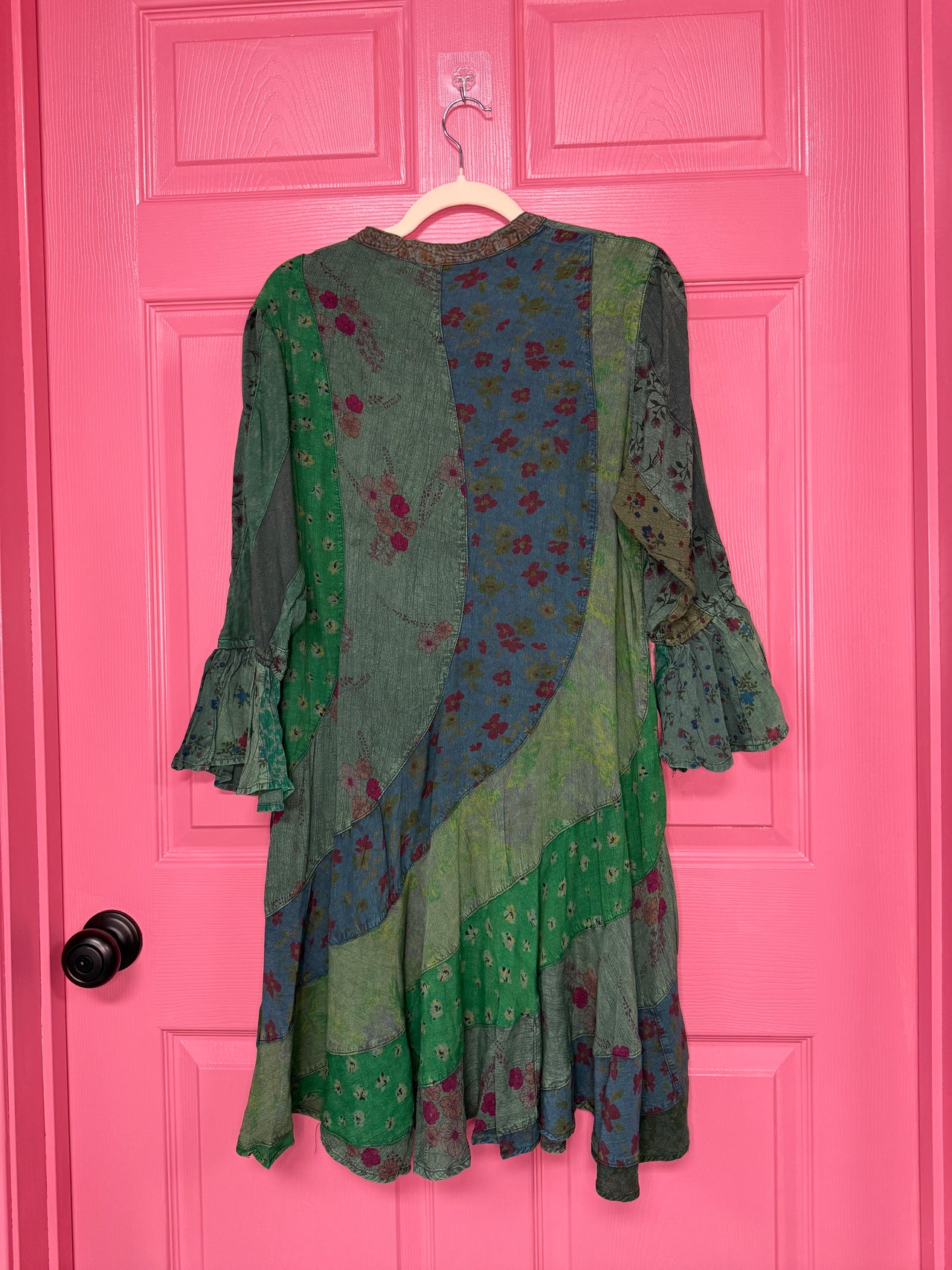Boho Patchwork Overdyed Babydoll Dress | Young Threads