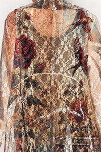 Thumbnail for Floral Lace Ruffle Duster With Sparkles