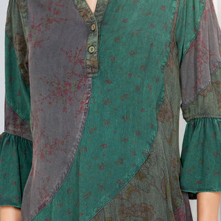 Boho Patchwork Overdyed Babydoll Dress | Young Threads