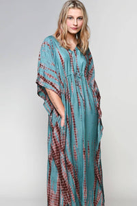 Thumbnail for Shibori Caftans: Turquoise & Coffee