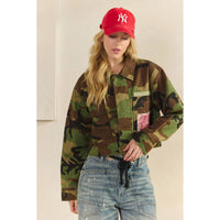 Thumbnail for Camo Sequins Contrast Jacket: Camo Sequin