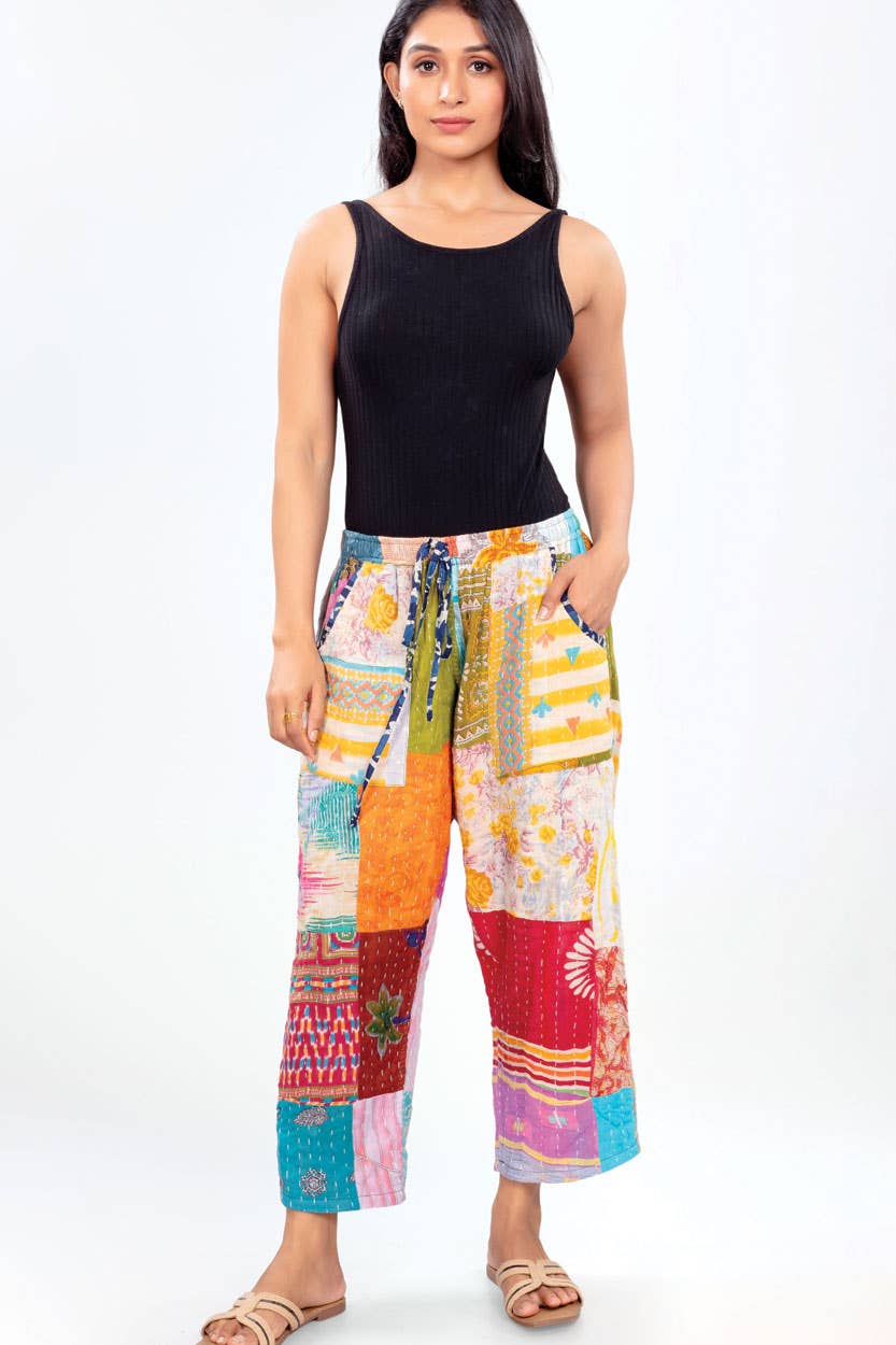 Reversible Kantha Pants: L/XL