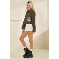 Thumbnail for Sequins Contrast Jacket: Olive