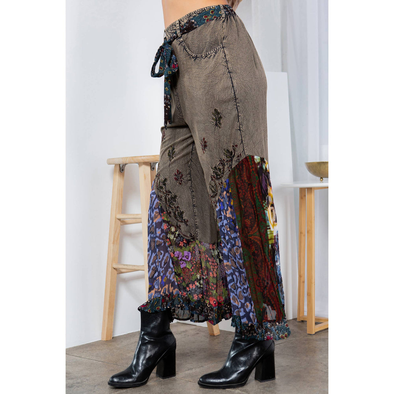 Boho Overdyed Rayon Bellbottom Pants | Young Threads