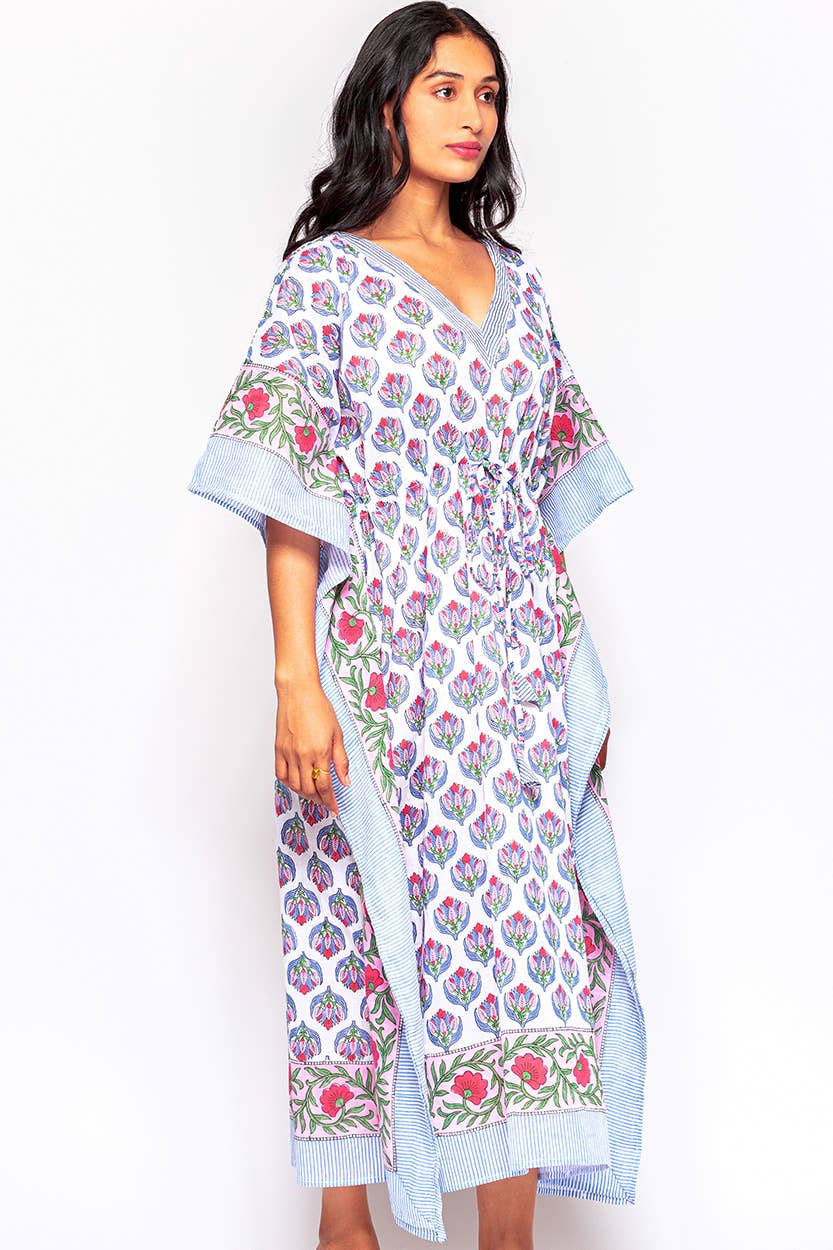 Anjali Caftan: Light Blue Floral