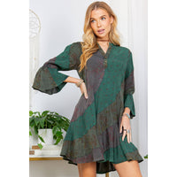 Thumbnail for Boho Patchwork Overdyed Babydoll Dress | Young Threads