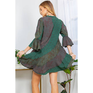 Boho Patchwork Overdyed Babydoll Dress | Young Threads
