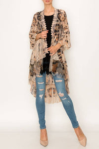 Thumbnail for Leopard and Lace Duster