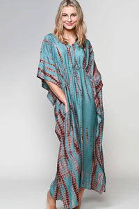 Thumbnail for Shibori Caftans: Turquoise & Coffee
