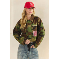 Thumbnail for Camo Sequins Contrast Jacket: Camo Sequin